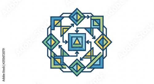 Bild auf Leinwand Geometric Flowing Symmetry Patterns.