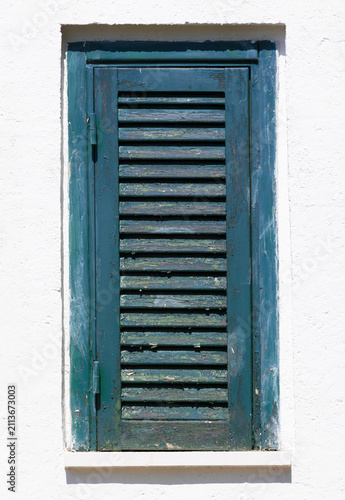 Canvas Print Vecchio infisso in legno verde