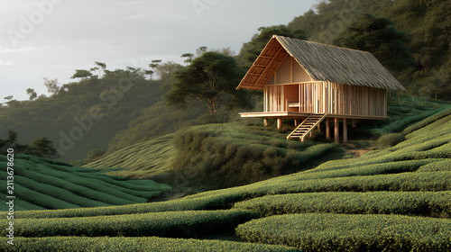 A minimalist housing concept featuring a beautiful natural setting.