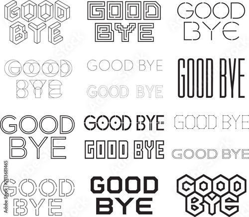 Good Bye Typography Lettering  vector Collection 2