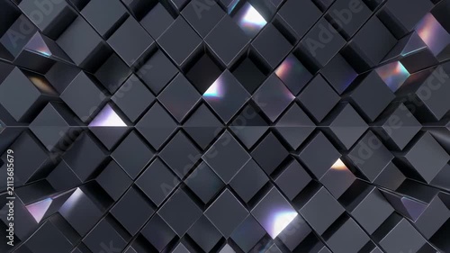 Hexagonal pattern with light reflections and shadows