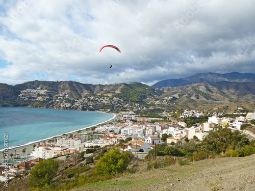 Paragliding at La Herradura in Andalucia, Spain	