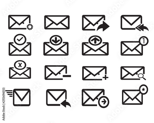 Fotografía Email icon set for business communication