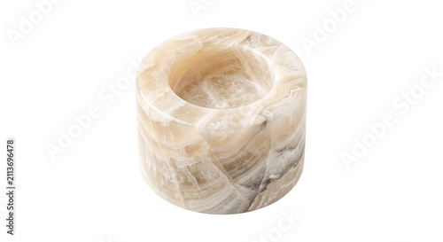 Obraz na płótnie Luxury alabaster stone tealight candle holder with natural translucent patterns,