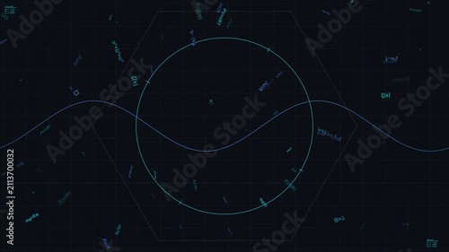 Abstract Holographic Mathematical Equations Falling in Dark Background