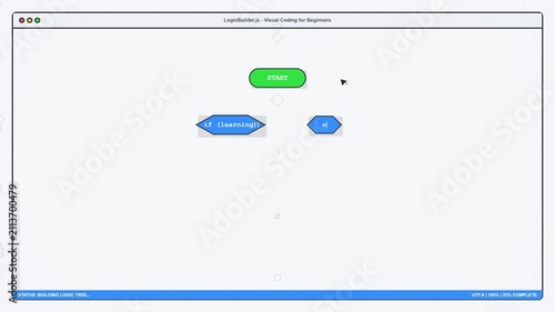 Visual Programming Flowchart for Beginners Coding Concept