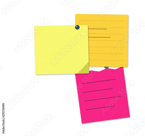 Colorful sticky notes with text arranged on a flat surface