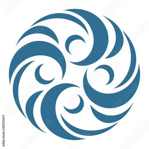 Blue Swirl Mandala Design A Symmetrical Vector Ornament