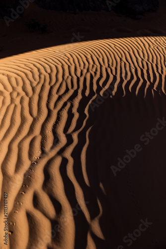 Rippled Sand Dune Patterns at Dusk