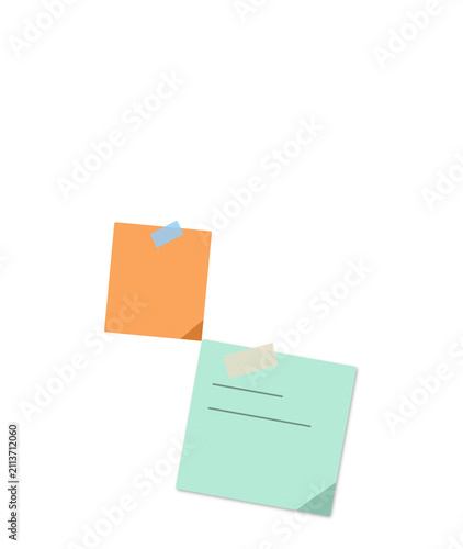 Two colorful sticky notes attached to a clipboard