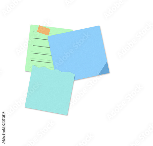 Two colorful sticky notes overlapping on a white background