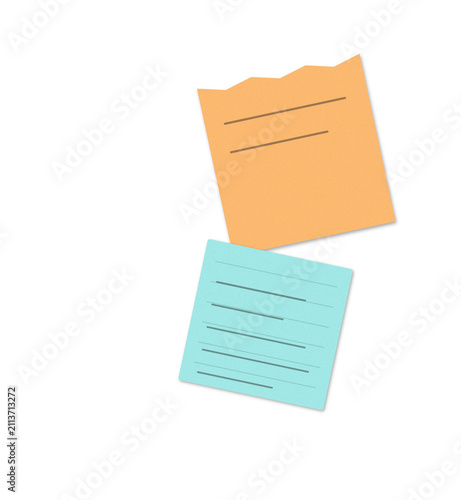 Two colorful sticky notes with calendar grids isolated