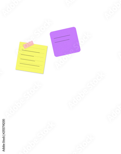 Two colorful sticky notes with number grids isolated