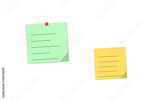 Two sticky notes with checklist and empty space on a flat surface
