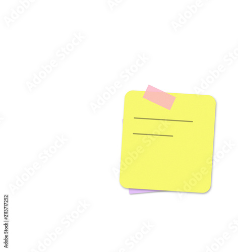 Yellow sticky note with pink corner folded and attached to clipboard