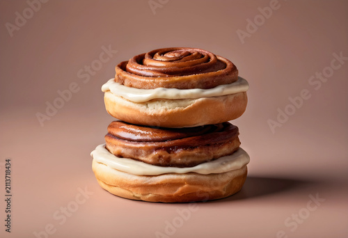 Stack of two cinnamon rolls...