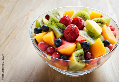 Glass bowl of fresh mixed f...