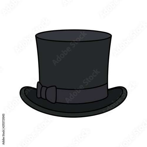 Black Top Hat with Ribbon and Bow