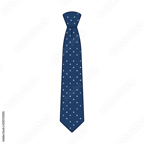 Blue Necktie With White Triangle Pattern