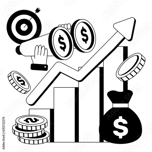 Konstfotografi Modern design illustration of business foreseeing