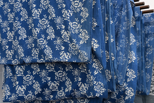 the fabric is a blueprint, a traditional textile technique