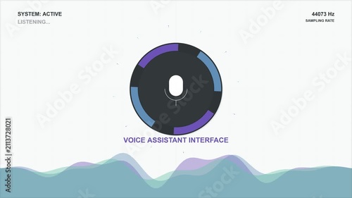 Smart Speaker with Glowing Voice Waveform Visualization
