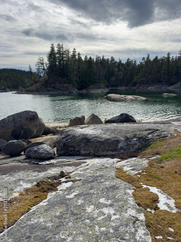 Rocky coast in Desolation Sound in British Columbia
