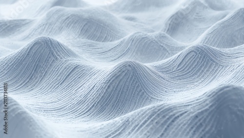Waves of White Material Create a Textured Landscape Resembling Rolling Hills ...