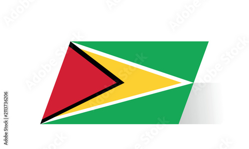 Flag of Guyana. National symbol in official colors. Template icon. Abstract vector background.