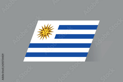 Flag of Uruguay. Uruguayan national symbol in official colors. Template icon. Abstract vector background.