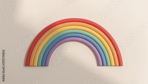Colorful Rainbow Made of Clay Placed on a Light Surface in a Bright Room