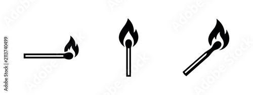Fotografía Burning matchstick silhouettes in different positions.