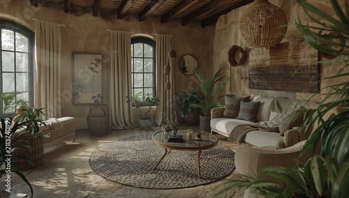 Living Room With Natural Light and Plants in a Cozy Space
