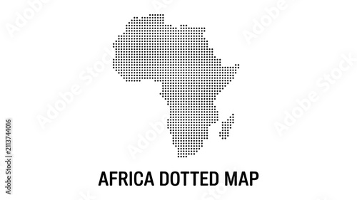 Africa dotted map icon isolated on white background, stylized continent silhouette.