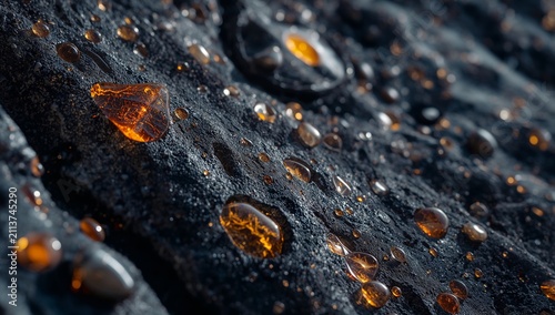 Close View of Rocky Terrain With Fine Particles at Golden Hour