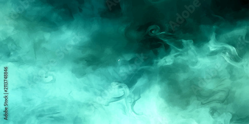 Foto Aqua Haze Mystical ethereal aqua and turquoise haze swirls, creating an abstract backdrop of dreamlike atmosphere