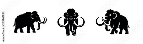 Foto Mammoth Silhouettes Vector Set