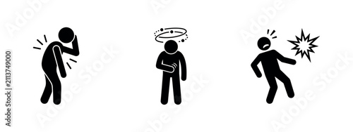 Фотография Sickness and Injury Stick Figure Icons