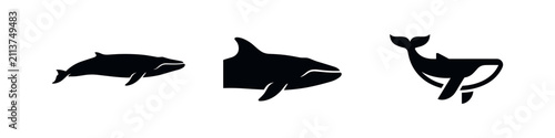Фотография Humpback and Orca Whale Silhouette Set