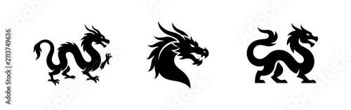 Photography Chinese dragon silhouettes set in traditional style