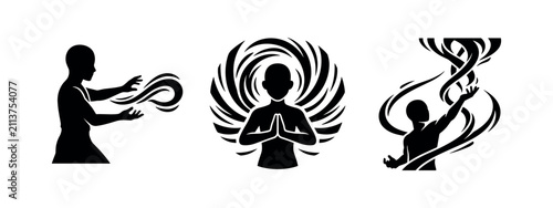 Картината върху платно Spiritual Energy and Magic Power Icon Set