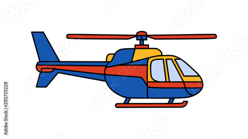 Fotografie cute helicopter kid drawing colour (artwork 1)