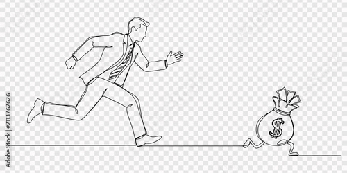Photos Concept of achieving goals and profits, striving for success, running for money