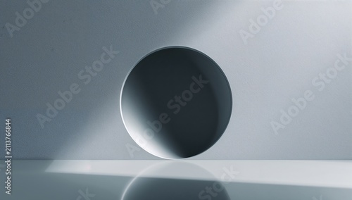 Circle Shape in Grey Setting With Shadow on Surface