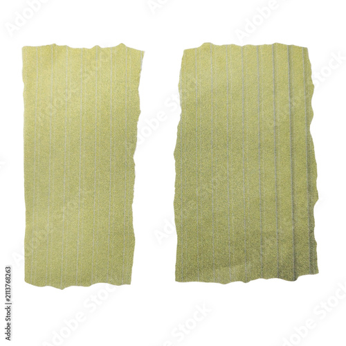 Canvastavla Comparative view of two textured green fabric swatches with subtle patterns