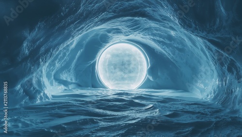 Light Sphere Inside a Wave Tunnel During Nighttime