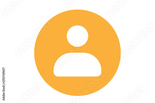 white avatar profile account inside yellow icon png transparent background