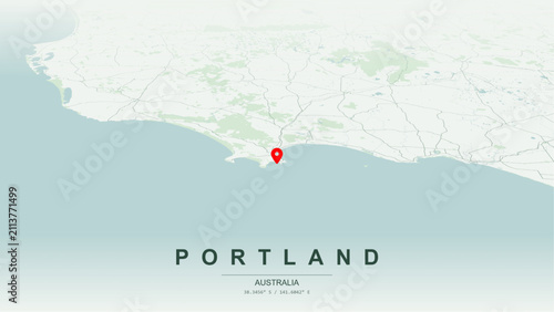 Картината върху платно Modern minimalist vector map of Portland, Victoria
