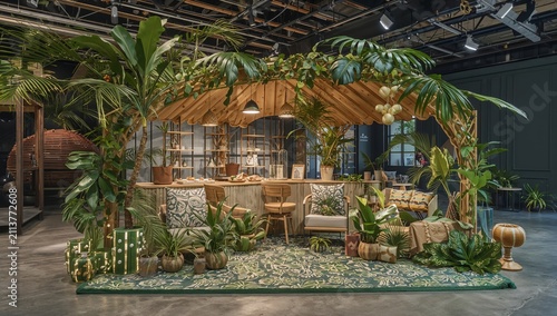 Home Design With Plants and Natural Materials in a Modern Space