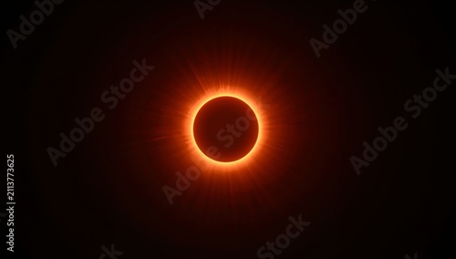 Solar Eclipse Viewed From a Clear Sky During the Day With Bright Corona Surro...